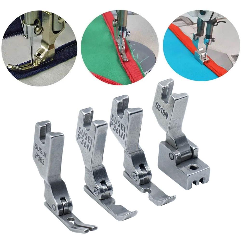 Zipper Foot Presser - 4 Pçs/set Zíper Calcador Industrial Lockstitch