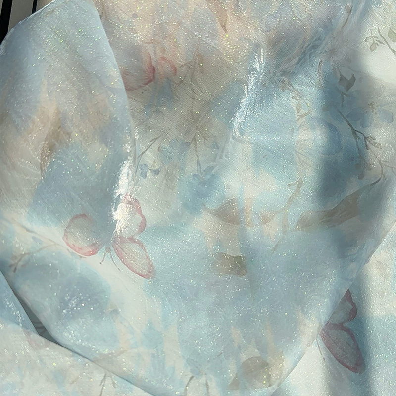 Sewing Garment - Tecido Estampado Digital Jacquard Floral Estilo