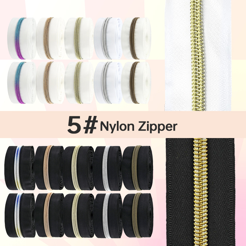 Textile And Sewing Supply - Fita de zíper preta/branca de 5/10/20