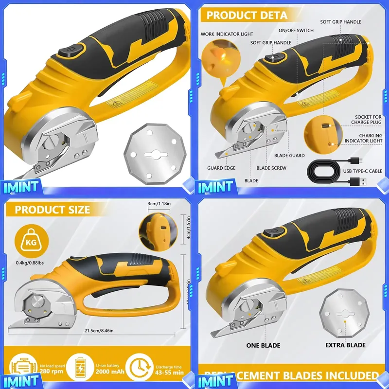Tesoura Elétrica Sem Fio 2000m - Rotary Cutter Fabric avaliação e preço