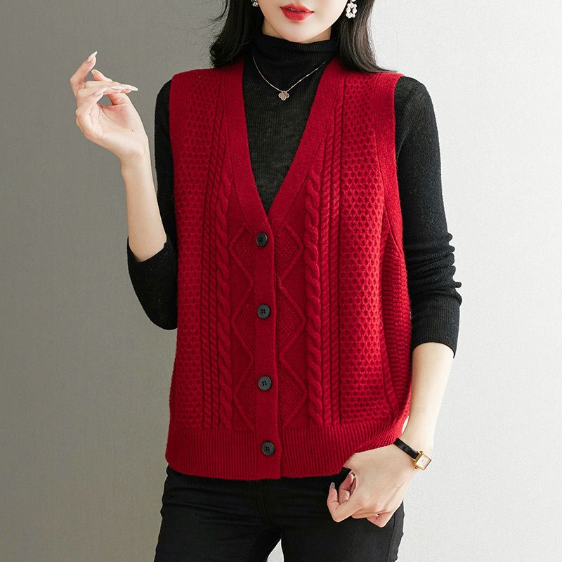 Suéter feminino de malha de om - Sewing Vest avaliação e preço