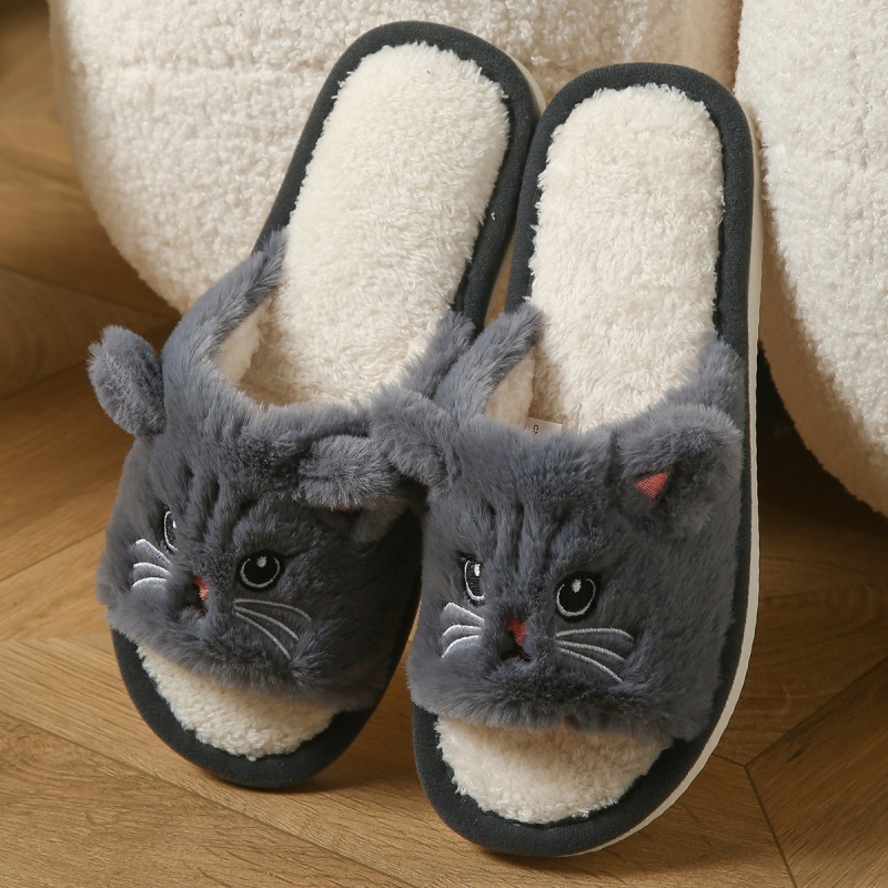 Chinelos de Pelúcia de Gato Fo - Sewing Garment avaliação e preço